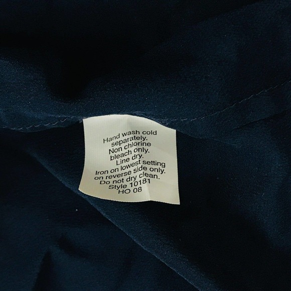 J Crew Women's 0 Tank Top Blue Silk Metallic Vita Cami Pleated Halter 10181 BP22 - Picture 4 of 5